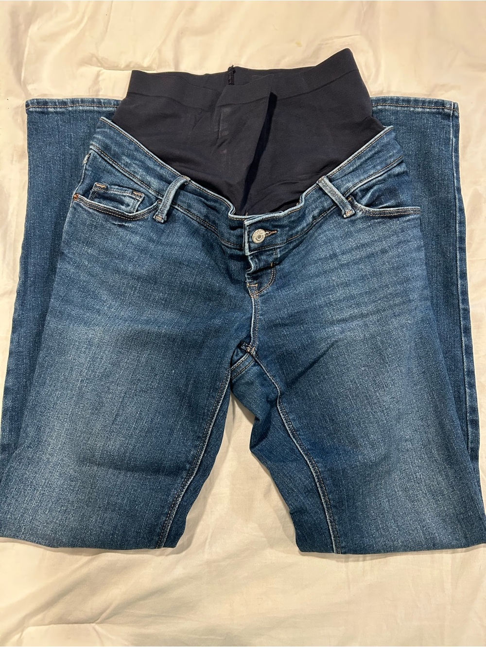 Old Navy Blue Maternity Jeggings with Black Support Panel